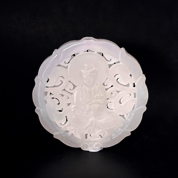 Chinese Antique White Jade Pendant Qing Dynasty G… - image 1