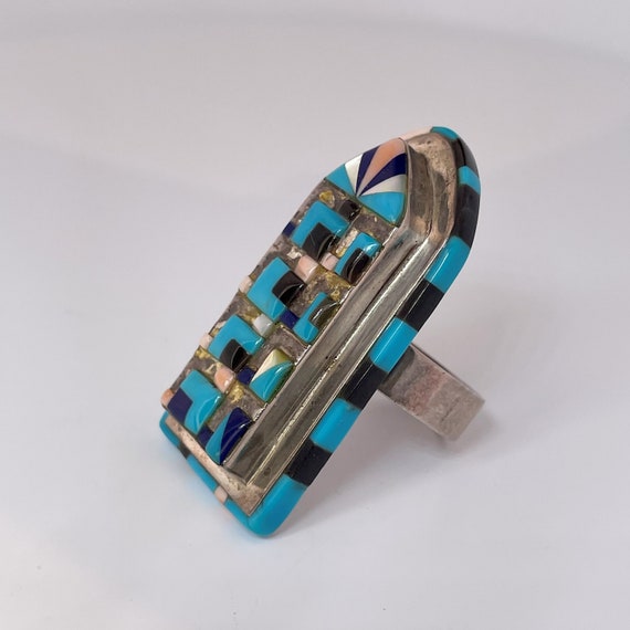 Native American Indian Ring Statement Ring Unisex… - image 6