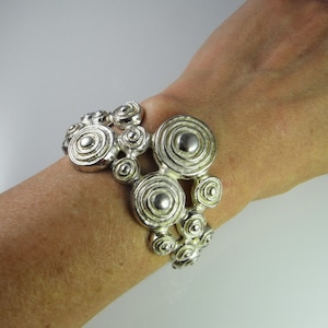 Spiral Modernist Bangle Bracelet Modernist Jewelry 1970s Designer Jewelry Sterling Silver Bangle Artisan Jewelry Abstract Retro Jewelry