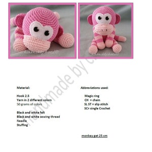 Crochet Pattern Little Monkey - Etsy