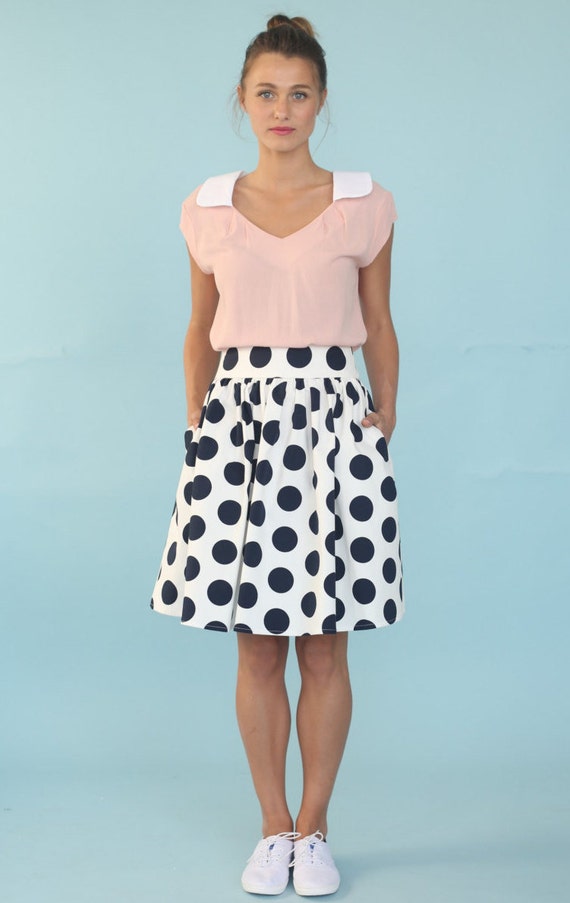 Polka Dot Skirt Black And White Skirt High Waist Skirt | Etsy
