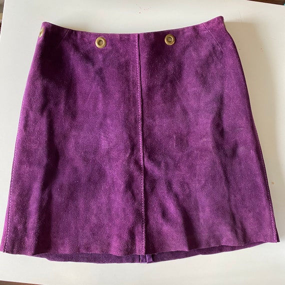 1960s Purple Suede Mini Skirt