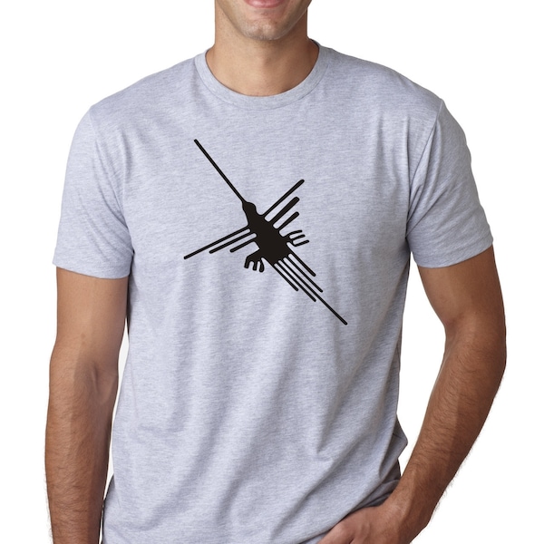 Marca Peru Nazca Lines Hummingbird T-Shirt for Men - PeruCoUSA