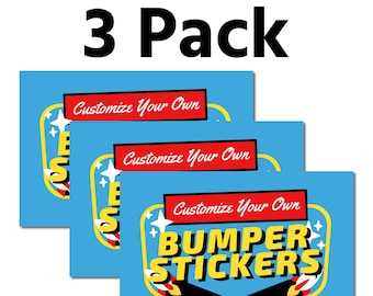 Custom Bumper Stickers — Personalize Your Own Car Stickers with Full Color Image or Text for Trucks, Vehicles — 3 Pack