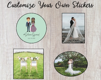 Custom Wedding Stickers 50 Pack, Personalized Wedding Decor, Elegant Party Favor Labels