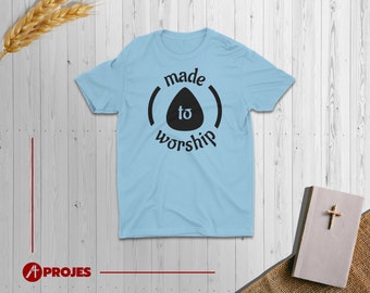 Made to Worship Guitar T-Shirt - Gospel Music - Aprojes