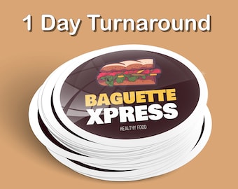 Custom Text Stickers For Business 50 Pack, Personalized Logo Stickers Labels, Custom Vinyl Stickers, Durable Branding Stickers