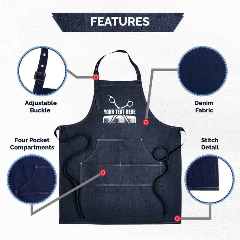 Hair Stylist Apron Custom Denim Hairdresser Aprons With Etsy