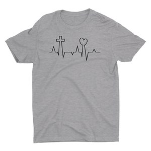 Lifeline EKG Love Heart Cross Jesus T Shirt Christian - Etsy