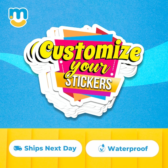 Customized Stickers, Personalized Vinyl Glossy Stickers, Custom Name Full Color Stickers, Party Favor Stickers Different Shapes & Die Cut