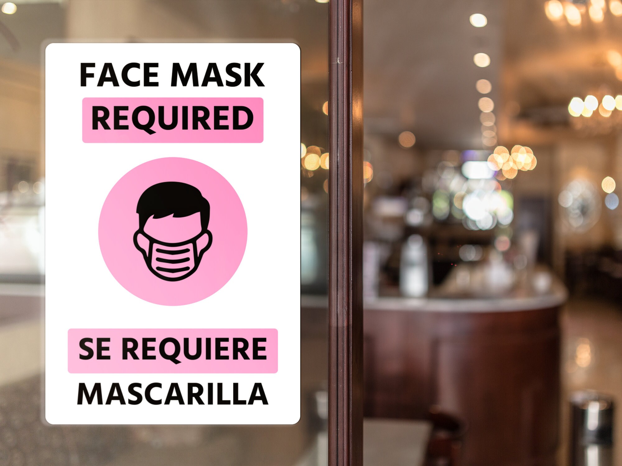 Face Mask Required Sign 4 Pack — Vinyl Window Stickers for Business ...