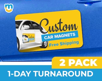 Personalized Magnetic Car Sign With Your Image, Set of 2 Custom Car Magnets Signs for Business Logo Cars, Trucks & Vehicles