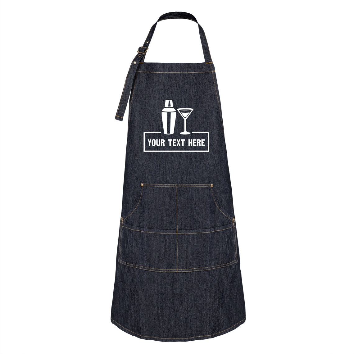 Personalized Apron for Men & Women Custom Denim Bartender Etsy