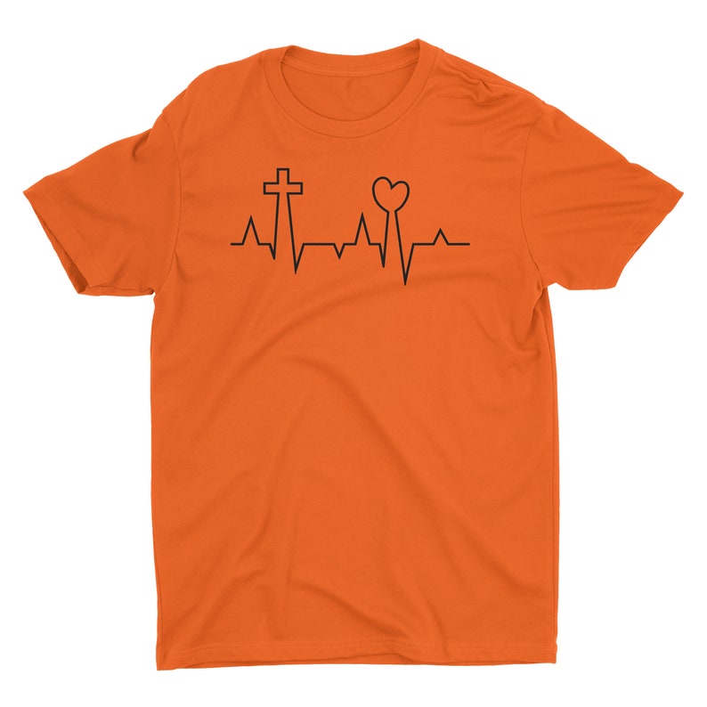 Lifeline EKG Love Heart Cross Jesus T Shirt Christian | Etsy