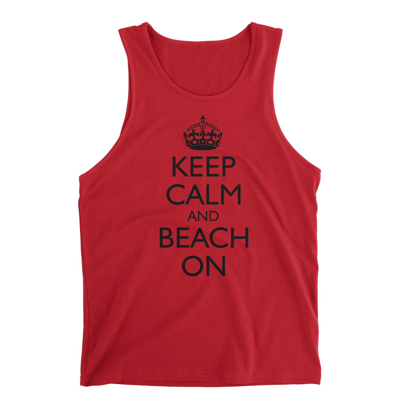 Keep Calm and Beach on Tank Top for Men Funny Summer Top Etsy