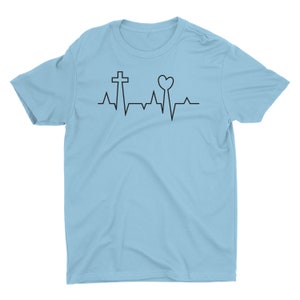 Lifeline EKG Love Heart Cross Jesus T Shirt Christian - Etsy