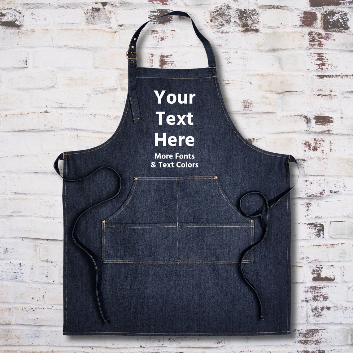 Personalized Denim Apron Custom Made Funny Jean Aprons for Etsy