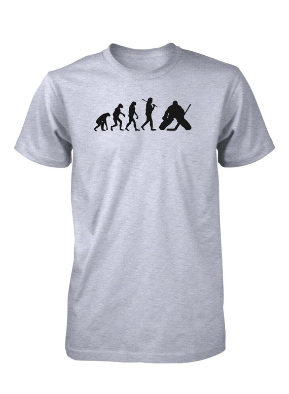 Evolution Of Man T-Shirt Funny Hockey Goalie Shirt Evolution Of Man T-Shirt Funny Hockey Goalie Shirt