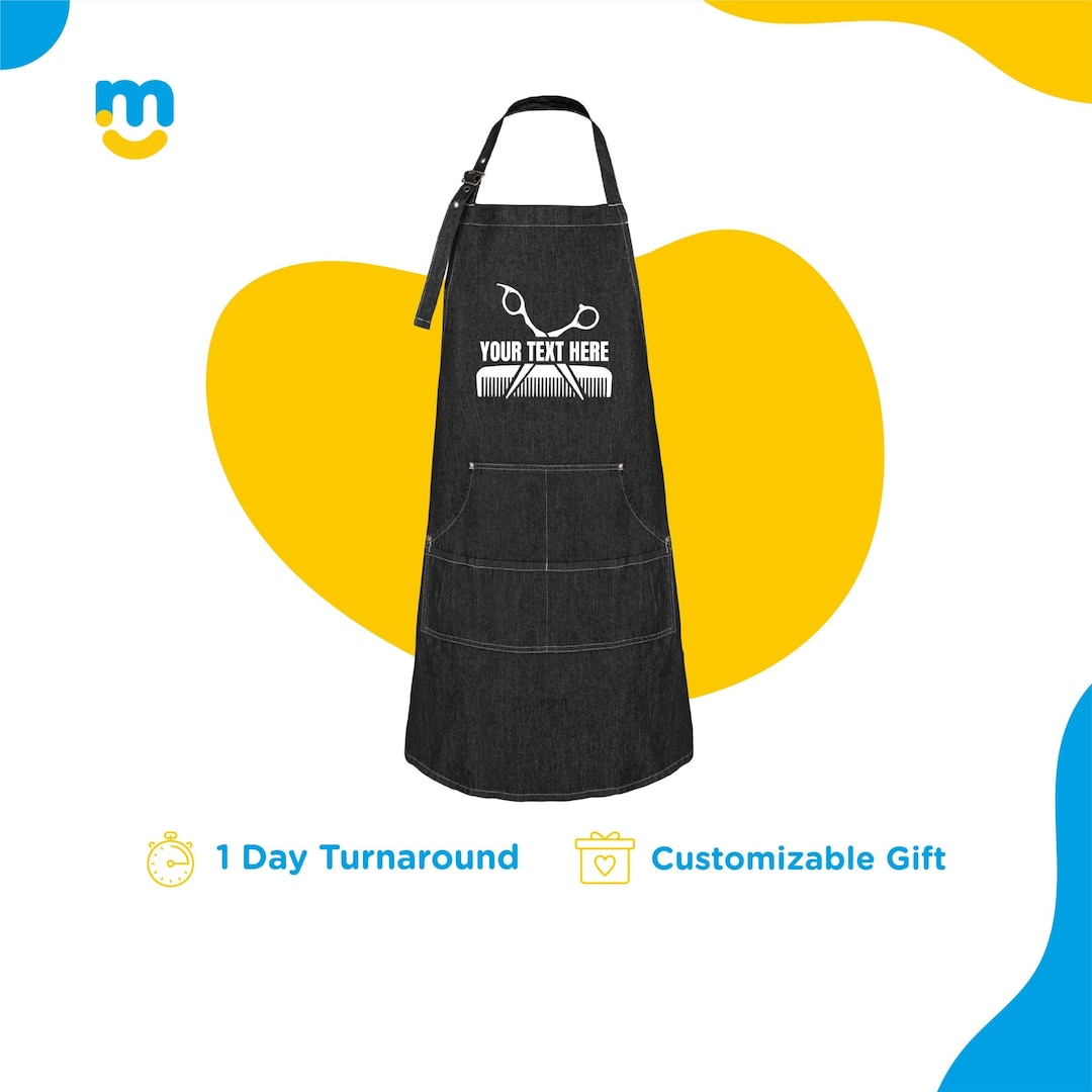 Hair Stylist Apron Custom Denim Hairdresser Aprons With Pockets