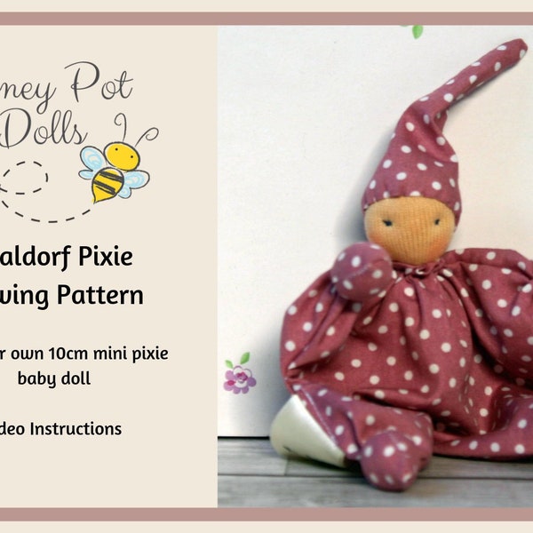 Waldorf pixie doll sewing pattern, digital download today