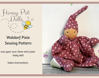 Patrón de costura de muñeca Waldorf pixie, descarga digital hoy