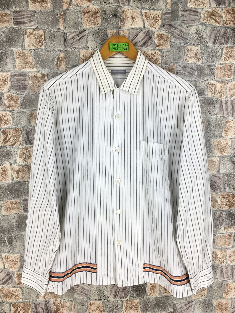 COMME DES GARCONS Stripes Oxfords Shirt Large Comme Des Homme Plus Japan Designer Junya Watanabe Comme Des White Casual Buttondown Size S COMME DES GARCONS Stripes Oxfords Shirt Large Comme Des Homme Plus Japan Designer Junya Watanabe Comme Des White Casual Buttondown Size S