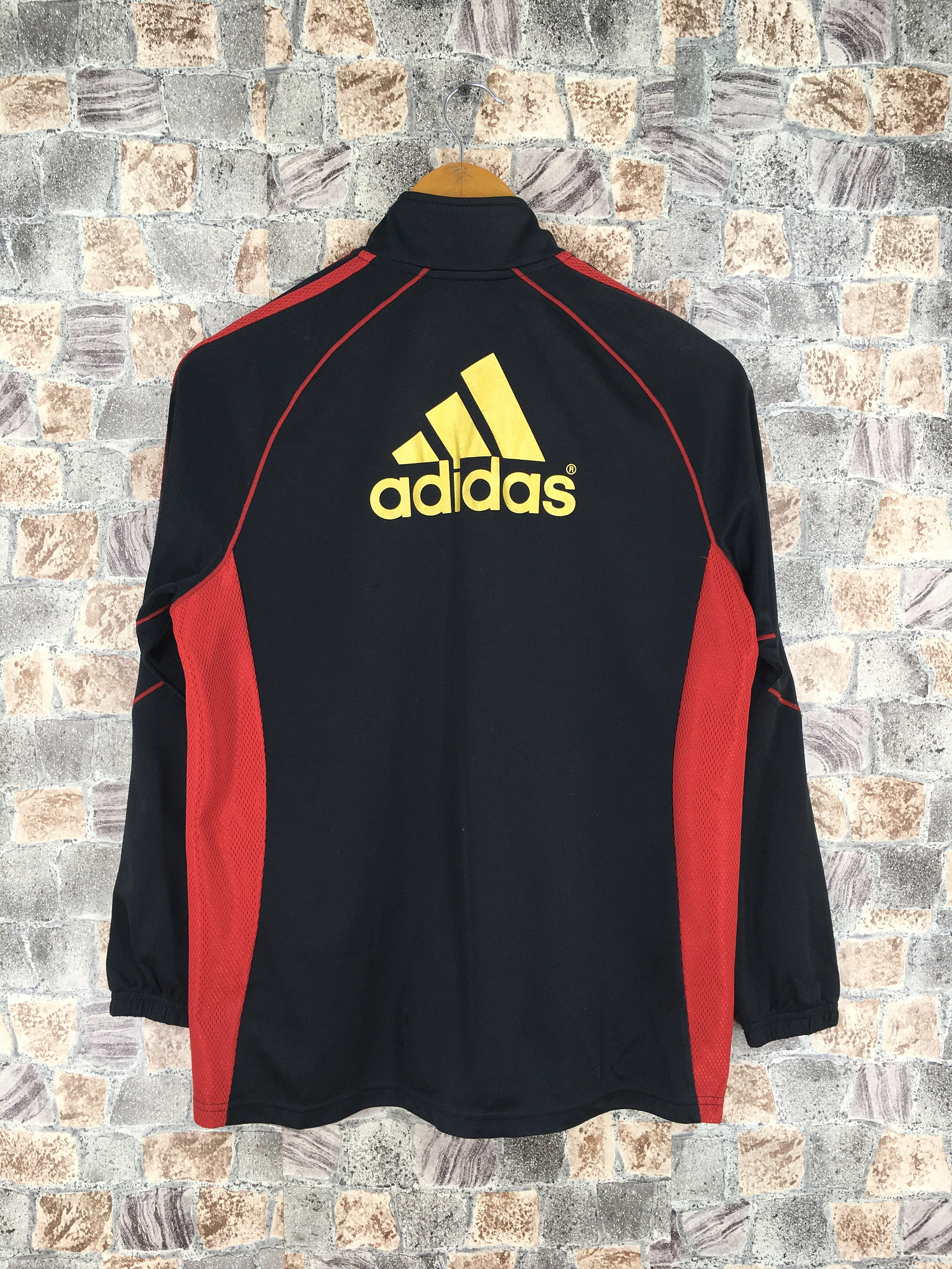 adidas black red jacket