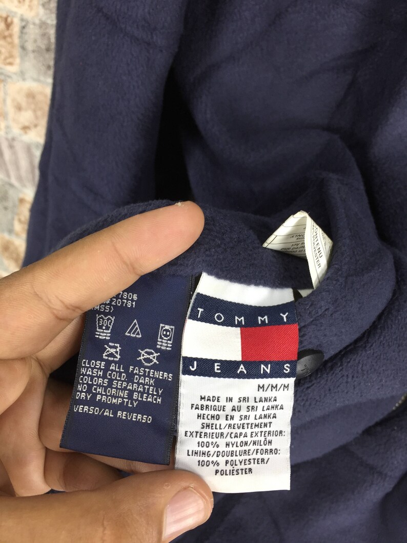 TOMMY HILFIGER Hoodie Jacket Medium Vintage 90s Tommy Jeans Big Logo Tommy Colorblock Parka Hoodie Reversible Jacket Sailing Gear Size M