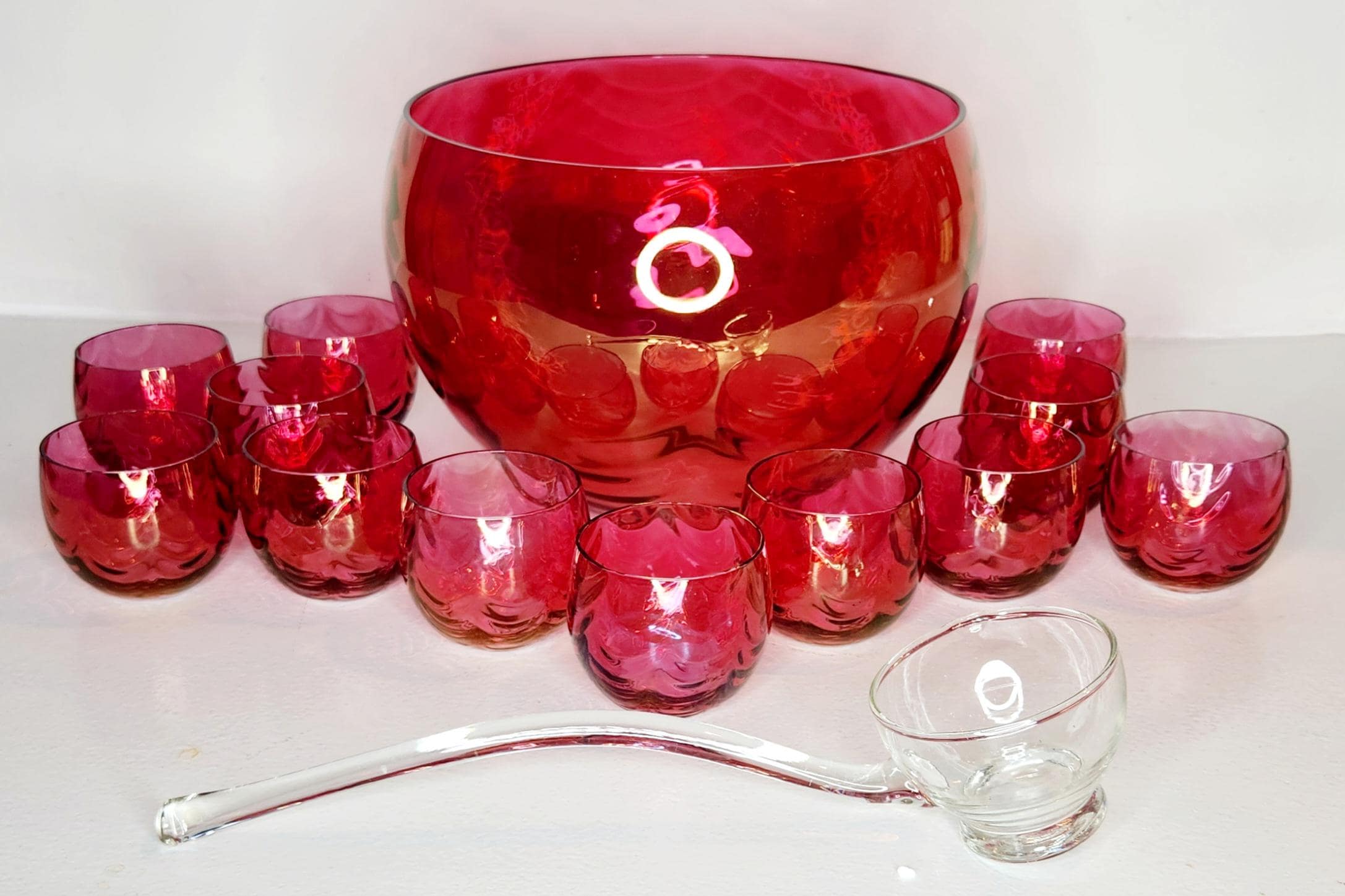 Antique glass punch bowl set - Etsy 日本