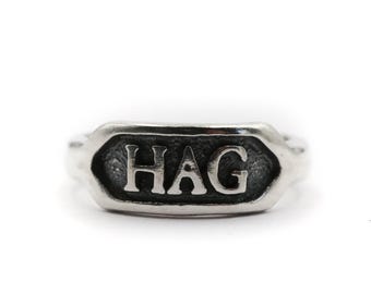 HAG Ring, Handmade Sterling Silver Hag Ring, handmade by Sam Ryde in the UK.