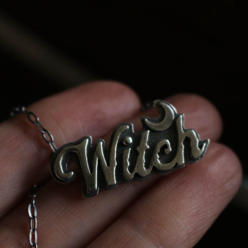 Sterling Silver Witch Necklace Witch Jewellery Gothic Etsy
