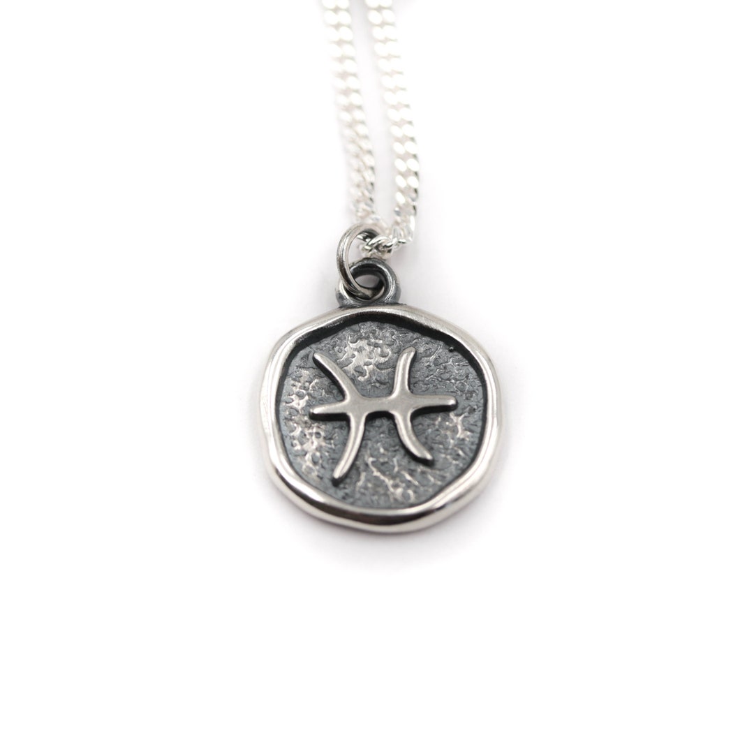Sterling Silver Pisces Star Sign Necklace Pisces Zodiac Pendant Water ...