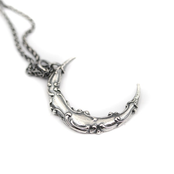 Sterling Silver Moon pendant - moon gift - sterling silver moon necklace - Handmade Sterling Silver Moon pendant