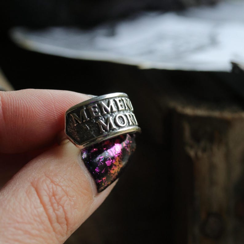 Memento Mori Ring - Sterling Silver 925 Memento Mori Ring - Handmade in the UK by Sam Ryde image 2