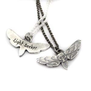 Collana con falena in argento sterling - gioielli con falena fatti a mano - collana con falena - gioielli con falena in argento sterling