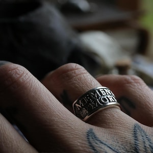 Memento Mori Ring - Sterling Silver 925 Memento Mori Ring - Handmade in the UK by Sam Ryde image 4