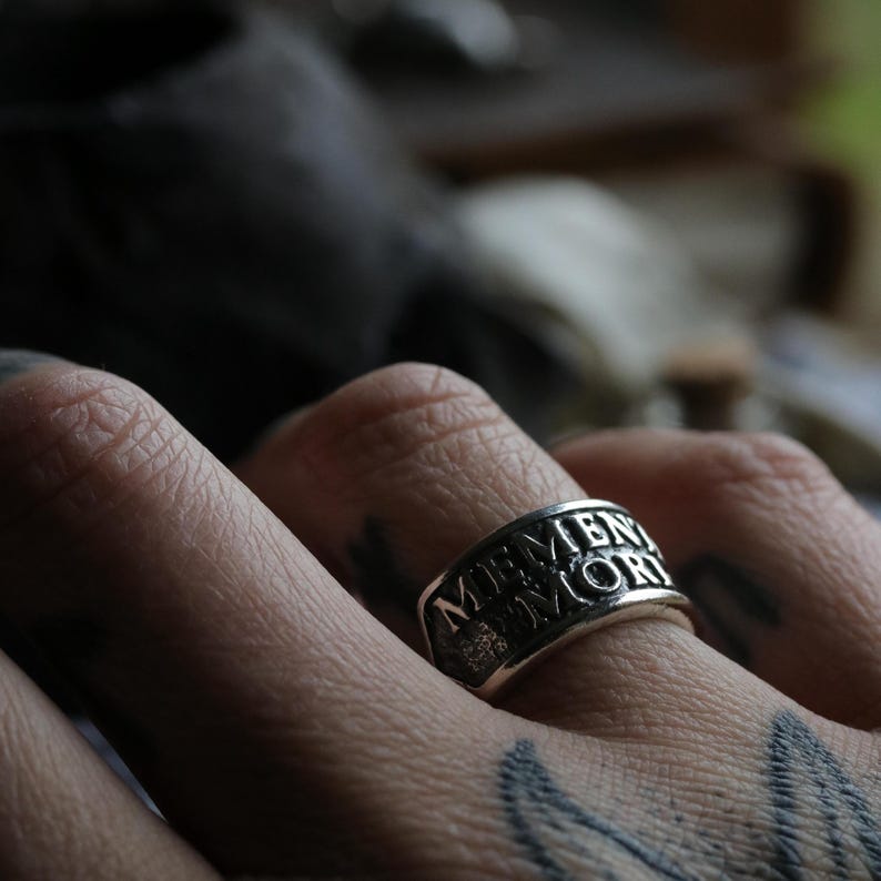 Memento Mori Ring - Sterling Silver 925 Memento Mori Ring - Handmade in the UK by Sam Ryde image 4