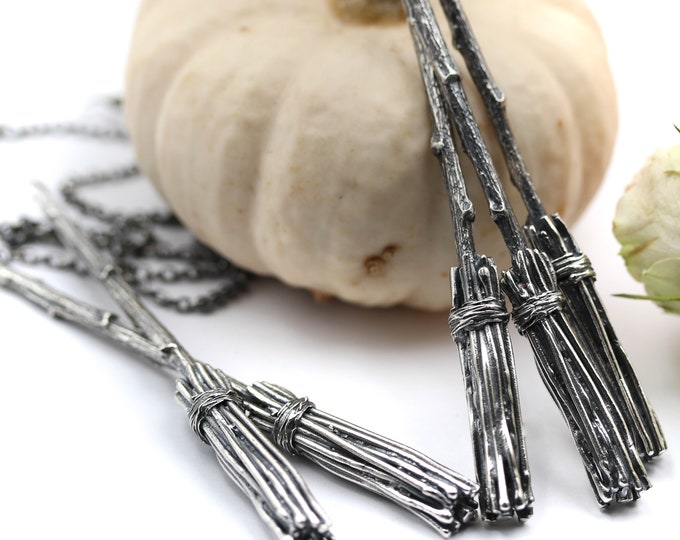 Sterling Silver Handmade Broomstick in Memory of Sisters Before Etsy