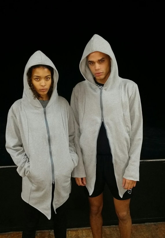 longline grey hoodie
