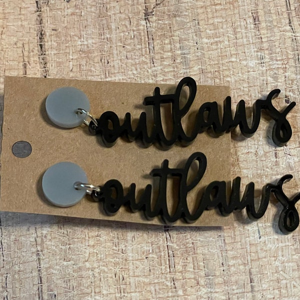 Outlaws earrings / outlaws baseball / Outlaws / custom team earrings / Outlaws travel ball / team spirit Outlaws / Outlaws team