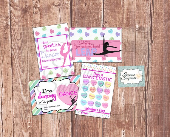 Printable Dance Valentine Cards, Teacher & Twirler Valentines (PDF)