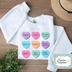 Baton Twirler Conversation Hearts Sweatshirt | Twirler sweatshirt | baton twirler | majorette  | Baton Twirler Valentine&#39;s Day