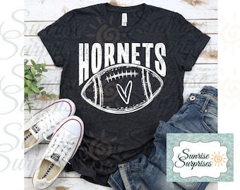 Hornets Football Bella Canva T-Shirt, School Spirit Shirt
