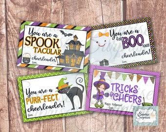Halloween Cheer Cards: Red and Black, Printable PDF (Instant Download)