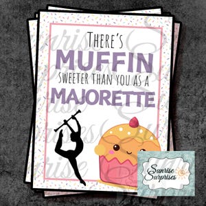 Cartes porte-bonheur Concours Bâton / Cartes Twirler Bâton / Muffin plus sucré / Carte concours Twirling / Cadeau twirling / Majorette