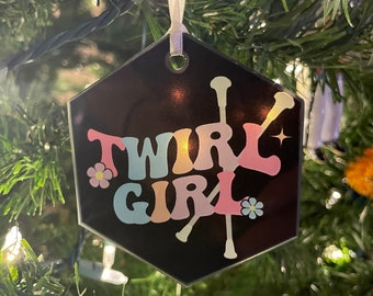 Twirl Girl Christmas Ornament, Baton Twirling Ornament