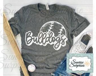 Bulldogs Baseball Shirt, School Spirit Tee