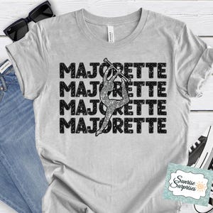 Majorette Sweatshirt or T-shirt | Majorette Stacked | Faux Glitter Majorette Shirt