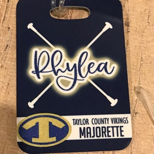 Bag tag - luggage tag for Baton twirler feature twirler competitive twirler majorette