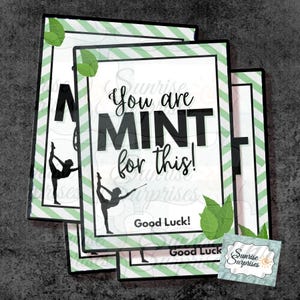 Cartes de chance pour le concours de bâtons / Cartes de twirler de bâton / Parfait pour ça / Carte de concours de twirling / Cadeau twirling / Porte-bonheur à la menthe